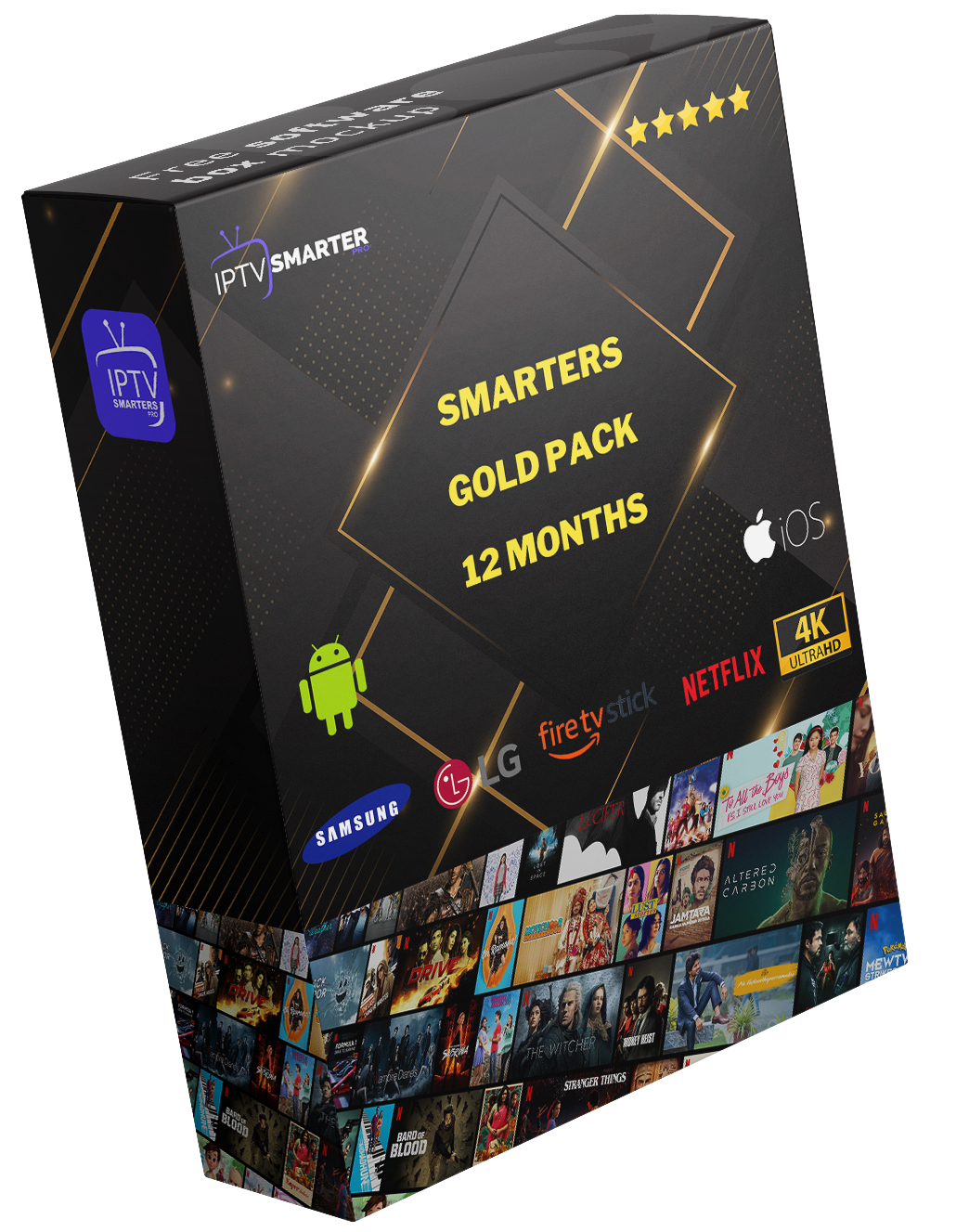 Golden Pack Subscription 12 Months IPTV SMARTERS PRO / Pack Gold ABONNEMENT SMARTERS PLAYER LITE 12 MOIS