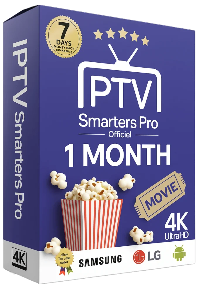IPTV Smarters Pro single-month IPTV subscription with 4K content access