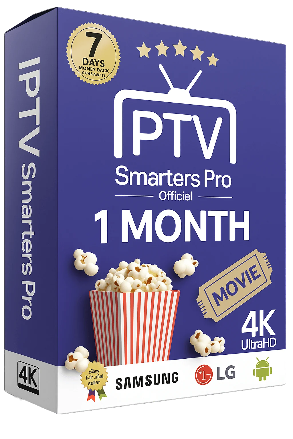 IPTV Smarters Pro single-month IPTV subscription with 4K content access