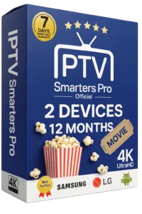 IPTV Smarters Pro 12-month subscription for 2 devices with Android and LG support