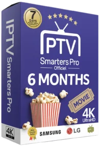 6-month IPTV Smarters Pro subscription with 4K streaming enabled