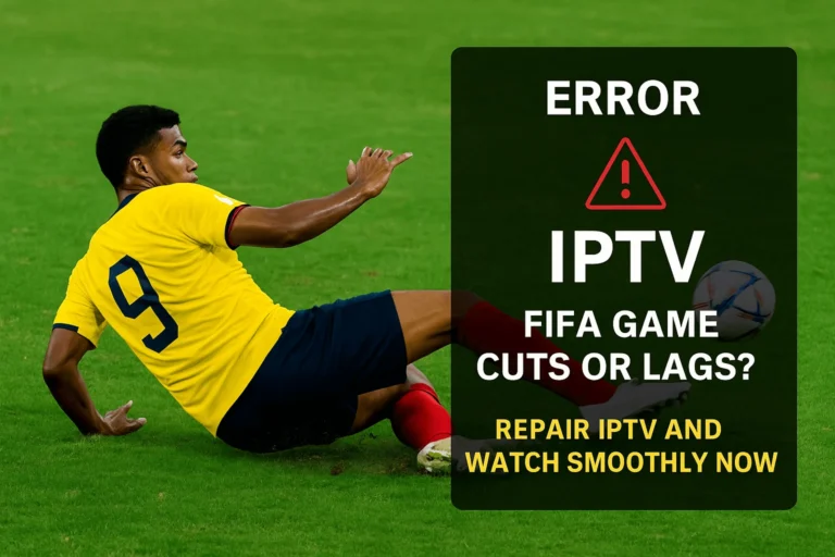 FIFA match interrupted by IPTV error with player falling on field