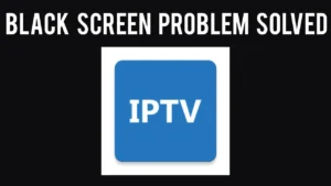 IPTV interface stuck with no video feed—a blank screen with app logo