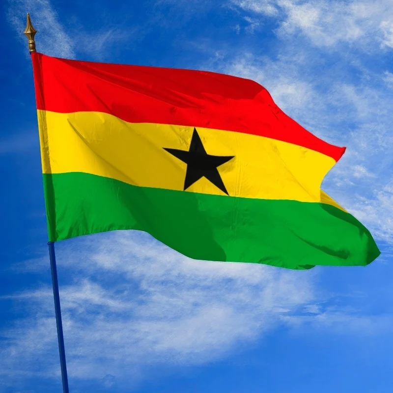 Drapeau du Ghana affiché sur un écran de télévision – illustration d’une offre IPTV pour les chaînes ghanéennes.