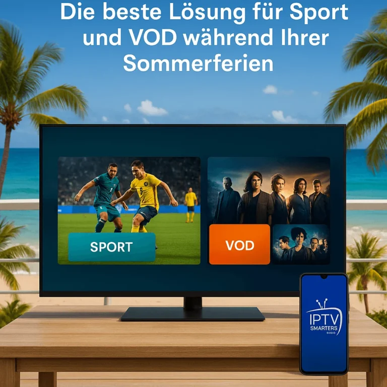 IPTV Smarters Pro zeigt Sport und VOD-Inhalte auf Fernseher und Smartphone im Urlaub
