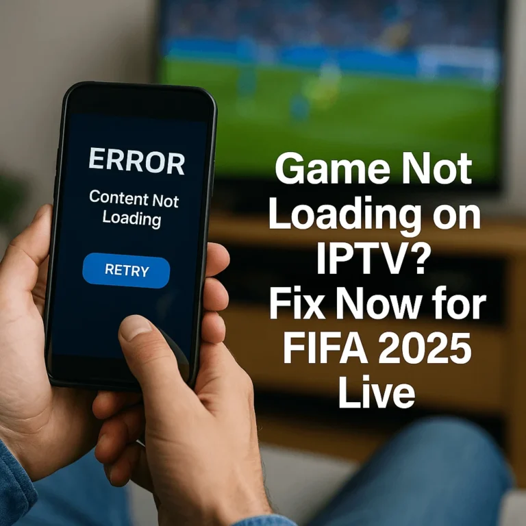 Phone showing error message while FIFA 2025 match plays on TV