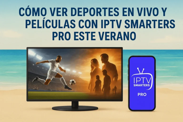 Ver deportes y películas en verano con IPTV Smarters Pro en la playa